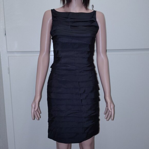 Rachael G. Black Summer Dress with Ruffled Straps - Picture 2 of 10